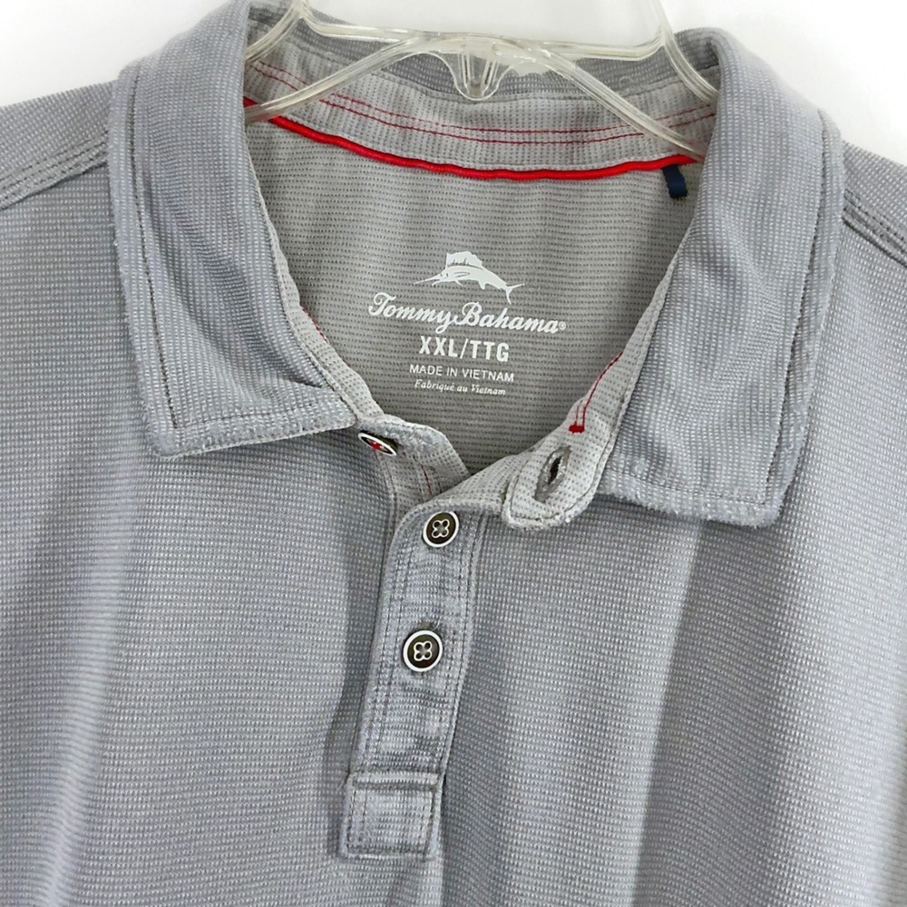 Tommy Bahama Men's Polo XXL Gray Ultra Soft Tencel Modal Comfort Shirt